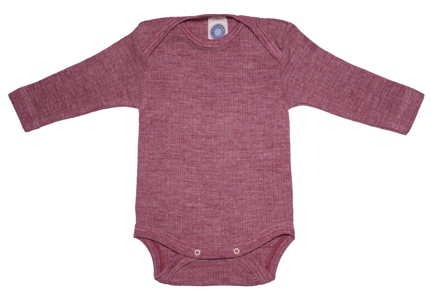 Cosilana Baby-Body (Langarm) aus Baumwolle/Wolle/Seide - 74 / 80 39 Bordeaux von Cosilana