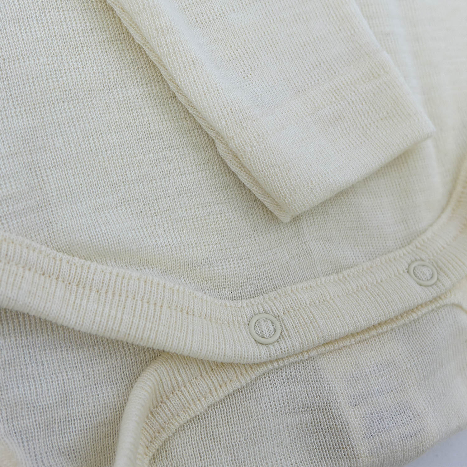 Cosilana Baby-Body (Langarm) aus Wolle/Seide - 01 Natur 74 / 80 von Cosilana