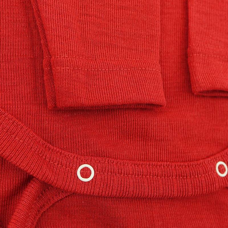Cosilana Baby-Body (Langarm) aus Wolle/Seide - 04 Rot 74 / 80 von Cosilana