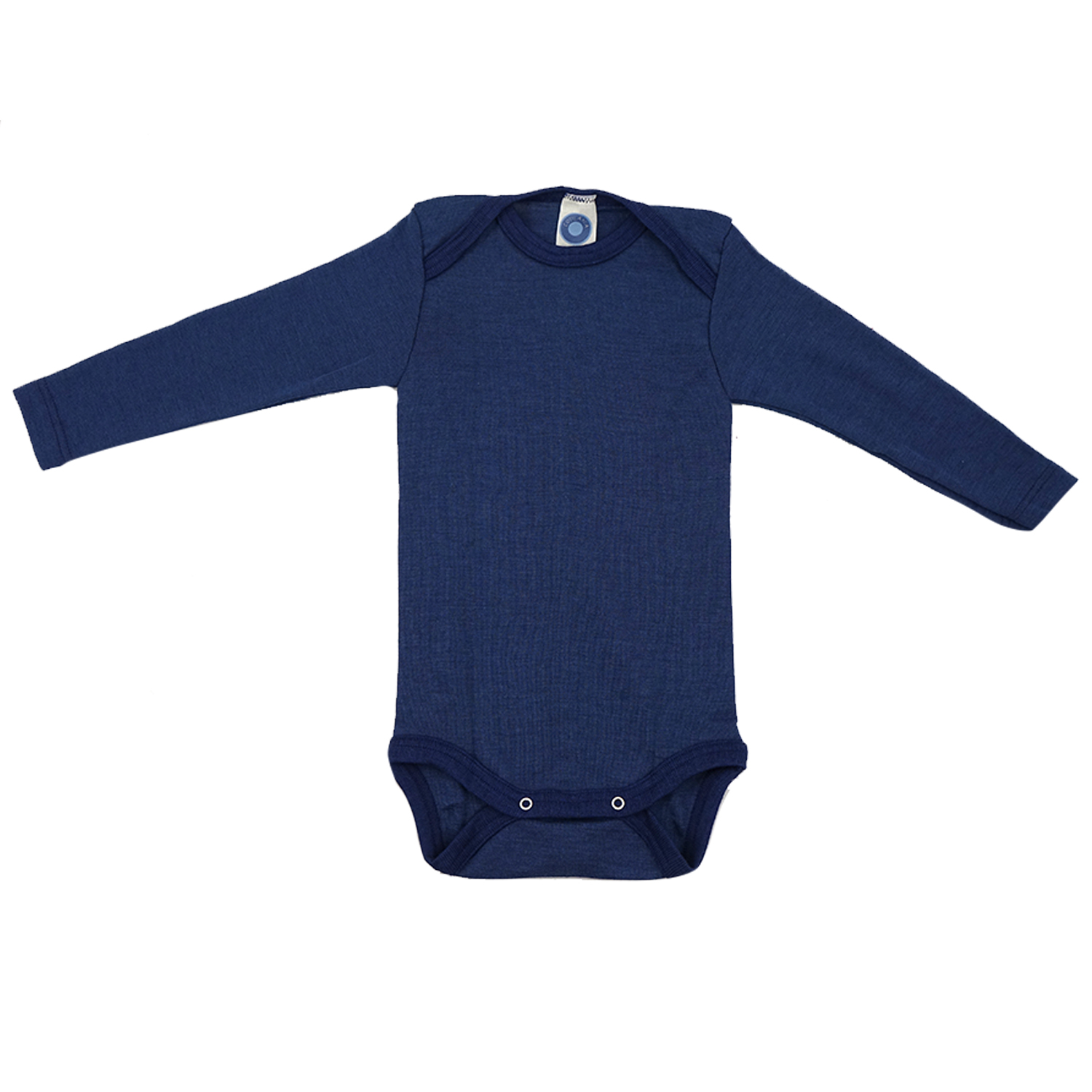 Cosilana Baby-Body (Langarm) aus Wolle/Seide - 08 Blau 74 / 80 von Cosilana