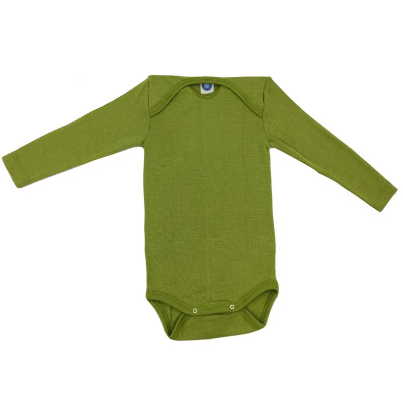 Cosilana Baby-Body (Langarm) aus Wolle/Seide - 50 / 56 21 Grün von Cosilana