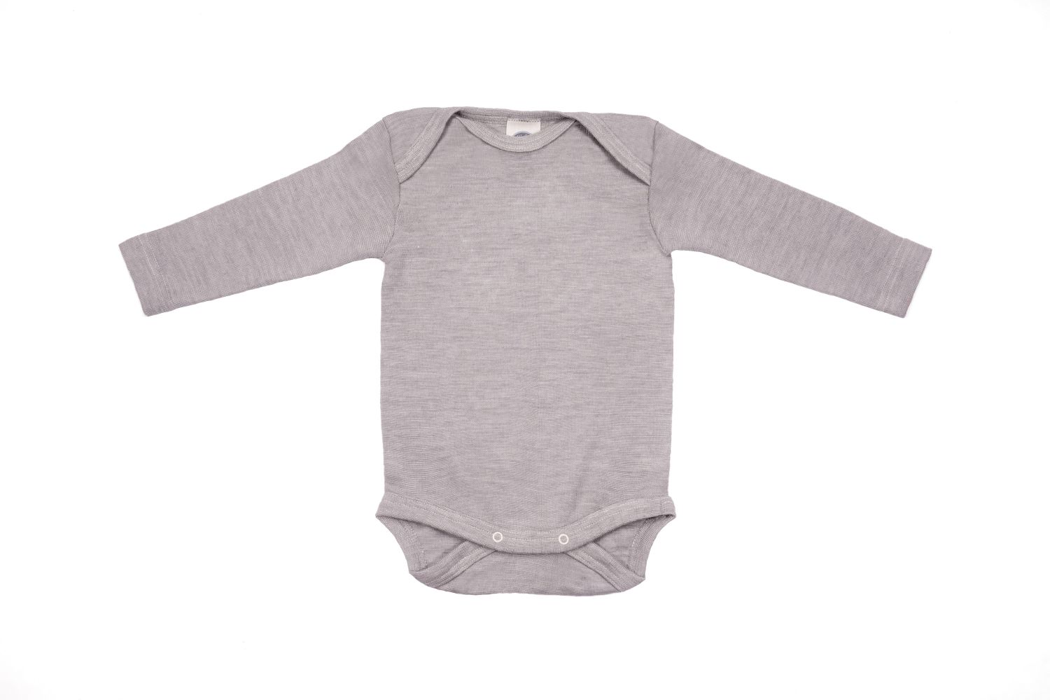 Cosilana Baby-Body (Langarm) aus Wolle/Seide - 62 / 68 240 Hellgrau Melange von Cosilana