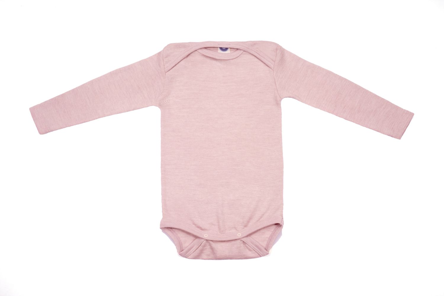 Cosilana Baby-Body (Langarm) aus Wolle/Seide - 62 / 68 262 Rosé Melange von Cosilana