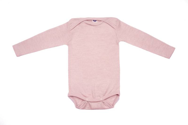 Cosilana Baby-Body (Langarm) aus Wolle/Seide - 74 / 80 262 Rosé Melange von Cosilana