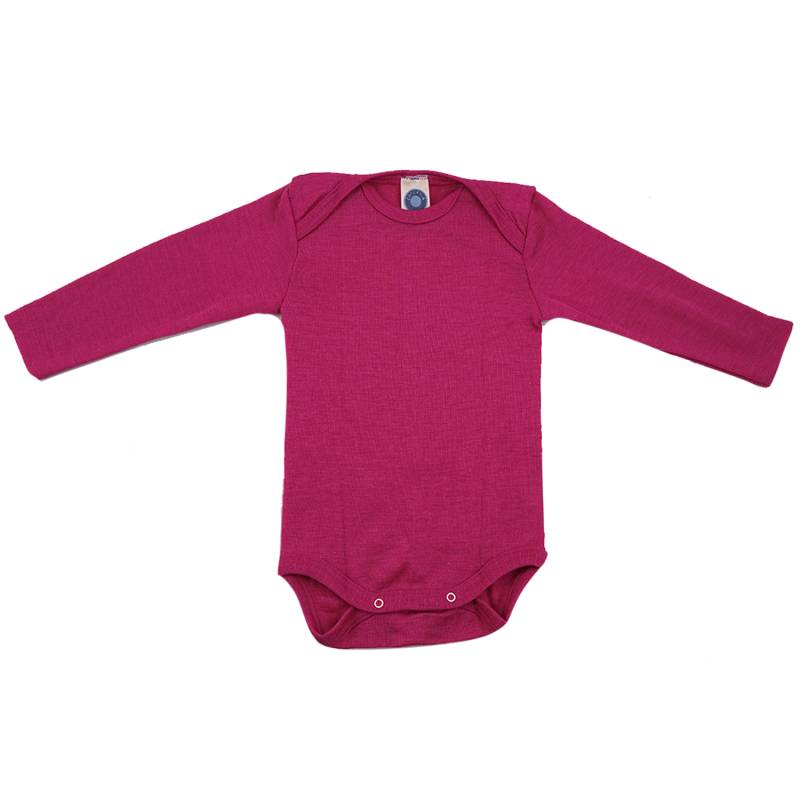 Cosilana Baby-Body (Langarm) aus Wolle/Seide - 86 / 92 30 Pink von Cosilana