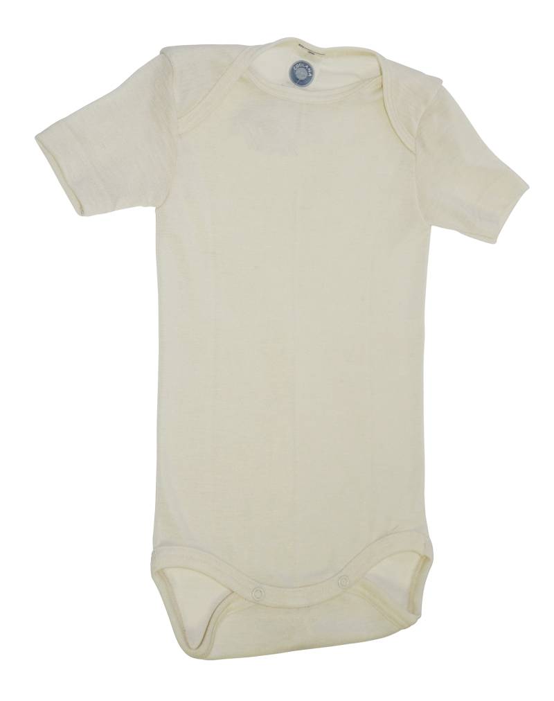 Cosilana Baby-Body (kurzarm) aus Wolle/Seide - 01 Natur 50 / 56 von Cosilana