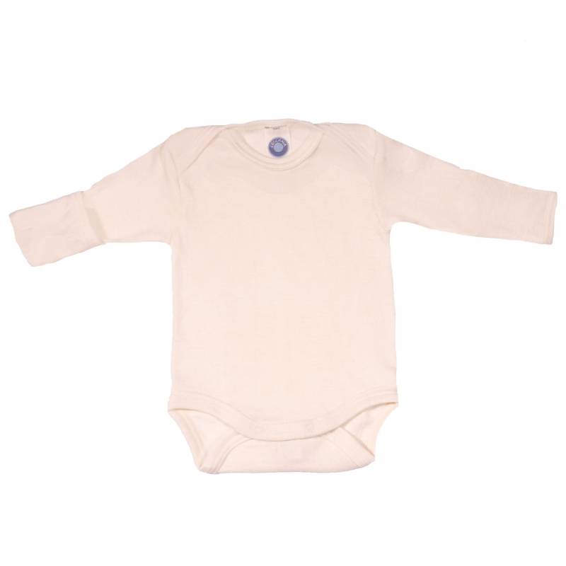 Cosilana Baby-Body mit Kratzschutz (Langarm) aus Wolle/Seide - 62 / 68 von Cosilana