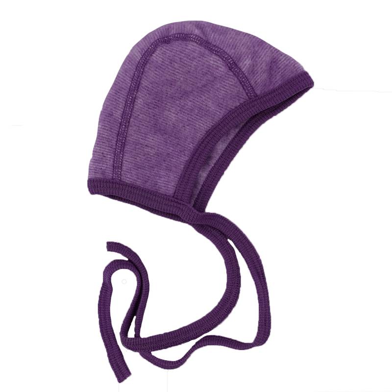 Cosilana Baby-Häubchen aus Woll-/Baumwollfleece - 50 / 56 113 Lila von Cosilana
