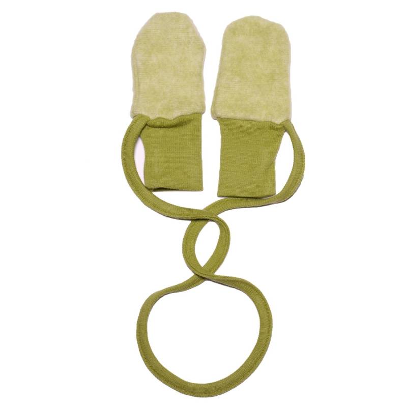 Cosilana Baby-Handschuhe aus Woll-/Baumwollfleece - 111 Grün von Cosilana