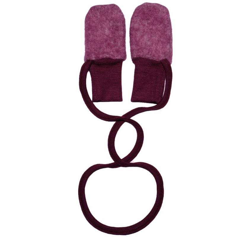 Cosilana Baby-Handschuhe aus Woll-/Baumwollfleece - 139 Bordeaux von Cosilana