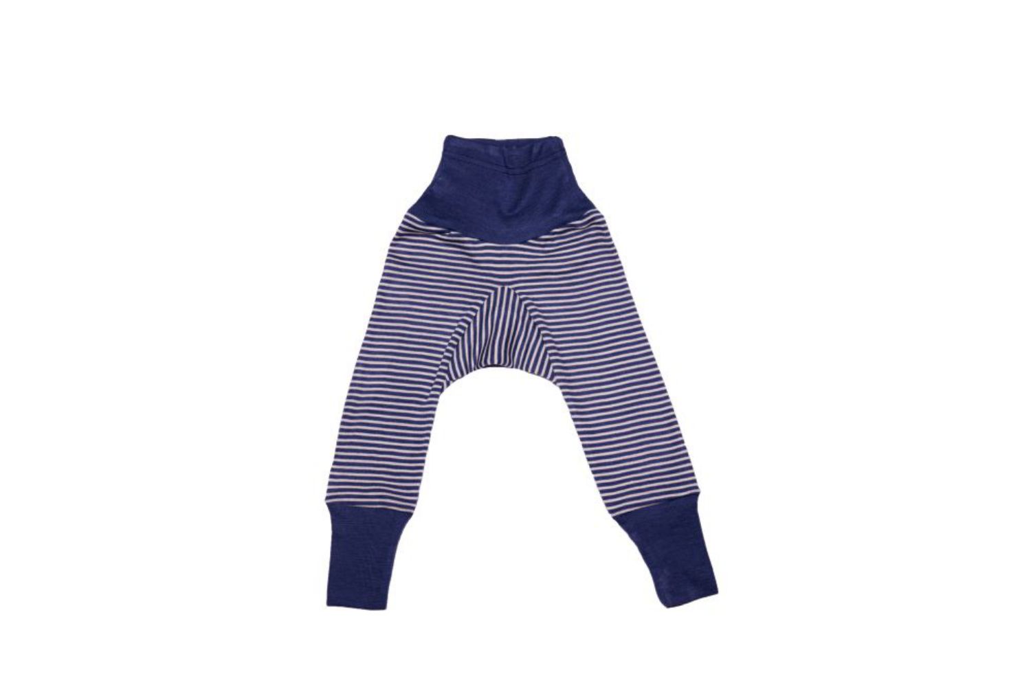 Cosilana Baby-Hose mit Bund aus Wolle/Seide - 86 / 92 128 Blau-Natur gestreift von Cosilana