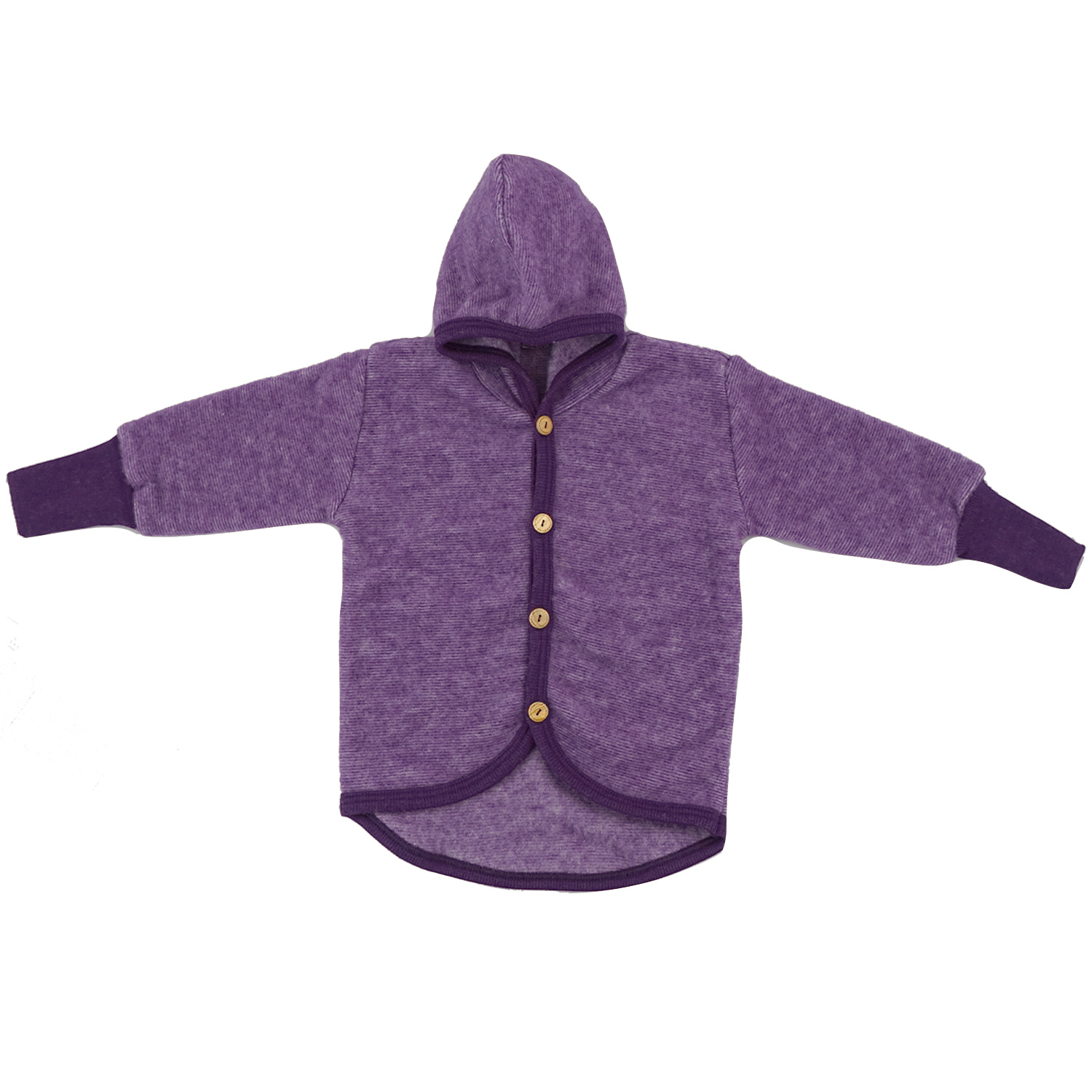 Cosilana Baby-Jacke mit Kapuze aus Woll-/Baumwollfleece - 113 Lila 98 / 104 von Cosilana