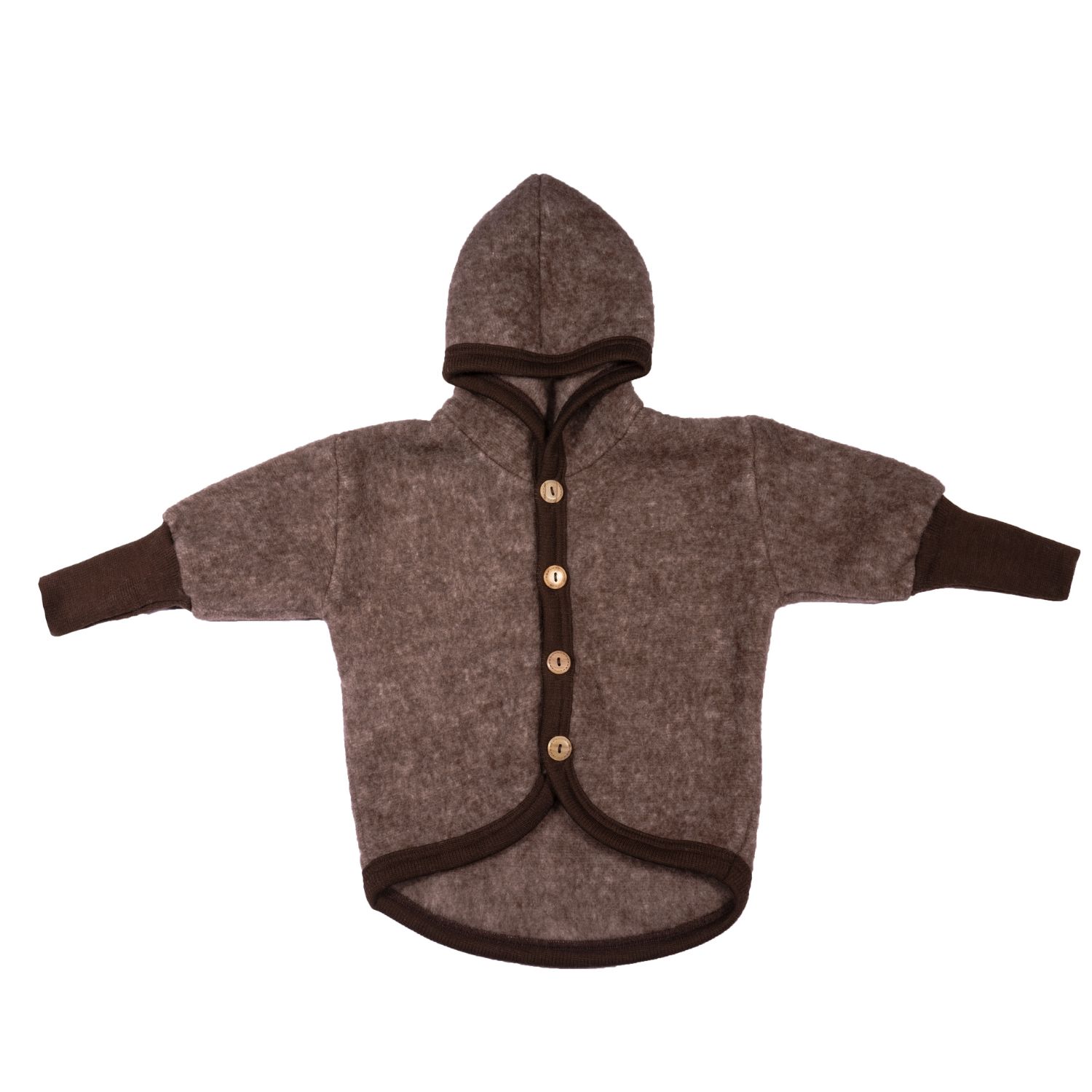 Cosilana Baby-Jacke mit Kapuze aus Woll-/Baumwollfleece - 50 / 56 115 Braun Cosilana Baby-Jacke mit Kapuze aus Woll-/Baumwollfleece - 50 / 56 115 Braun von Cosilana