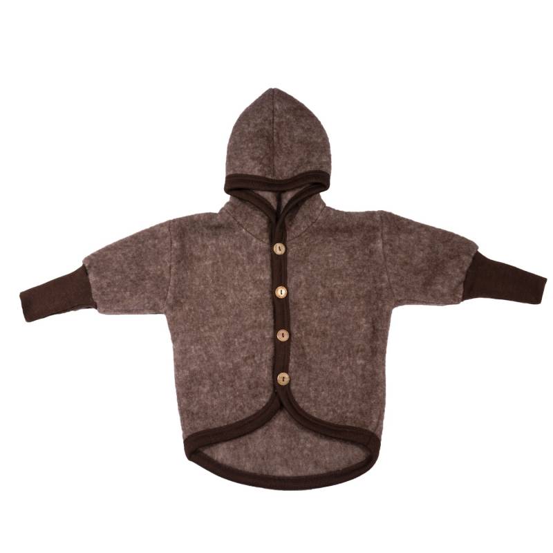 Cosilana Baby-Jacke mit Kapuze aus Woll-/Baumwollfleece - 50 / 56 115 Braun von Cosilana