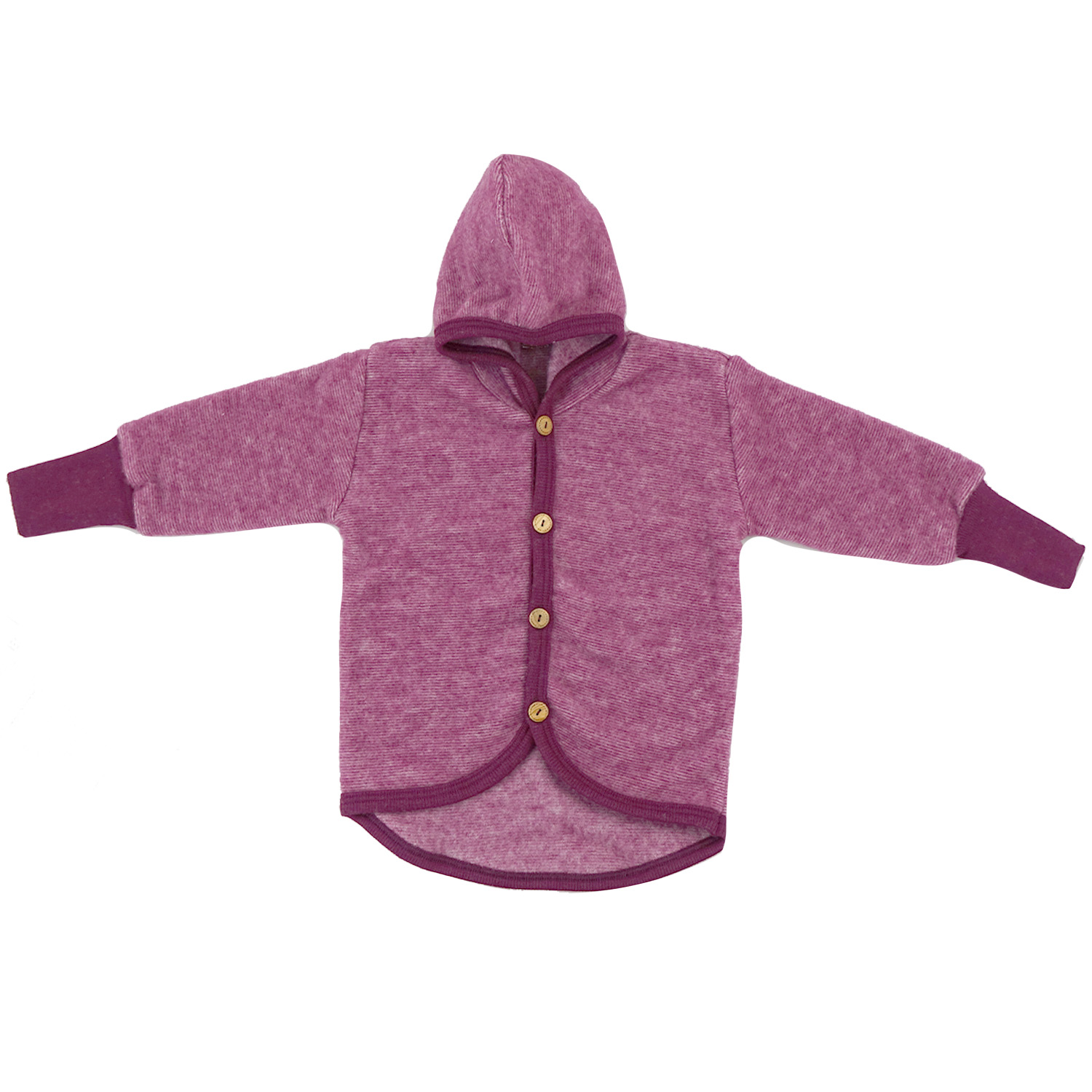 Cosilana Baby-Jacke mit Kapuze aus Woll-/Baumwollfleece - 86 / 92 139 Bordeaux von Cosilana