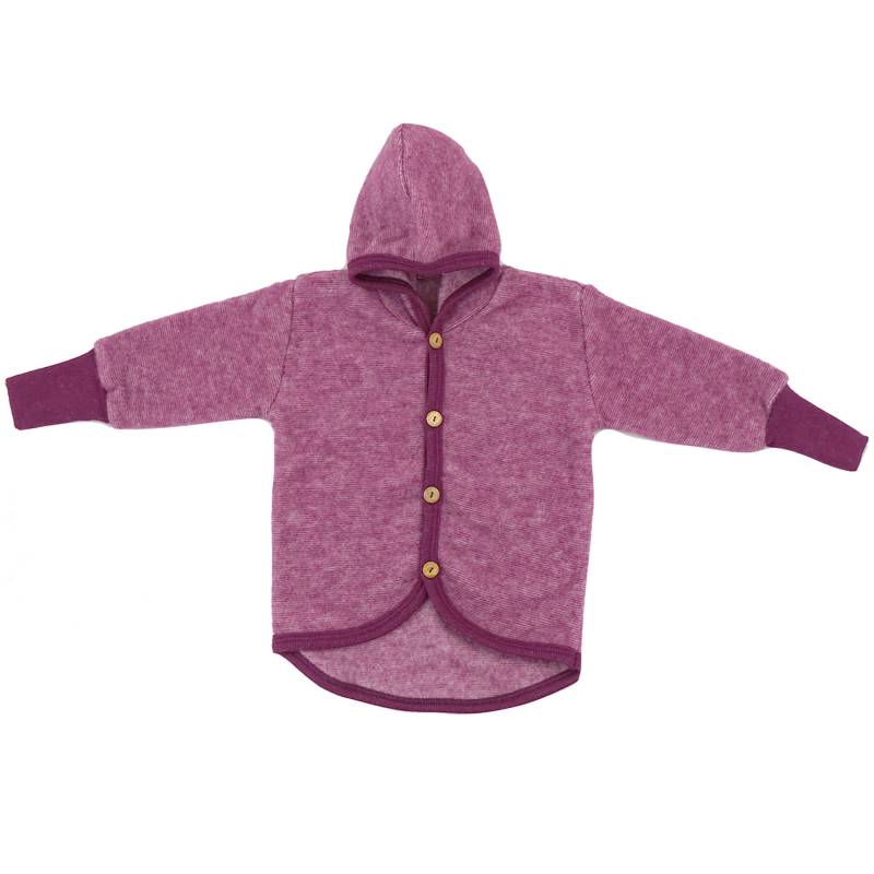Cosilana Baby-Jacke mit Kapuze aus Woll-/Baumwollfleece - 86 / 92 139 Bordeaux von Cosilana