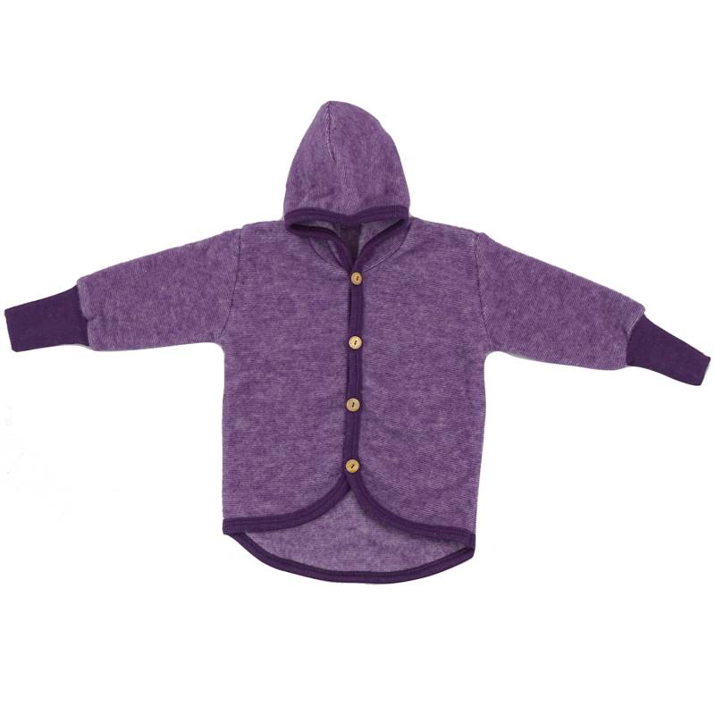 Cosilana Baby-Jacke mit Kapuze aus Woll-/Baumwollfleece - 62 / 68 113 Lila von Cosilana