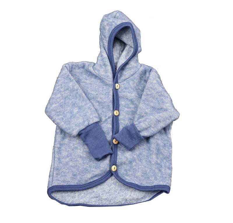 Cosilana Baby-Jacke mit Kapuze aus Woll-/Baumwollfleece - 74 / 80 108 Blau von Cosilana