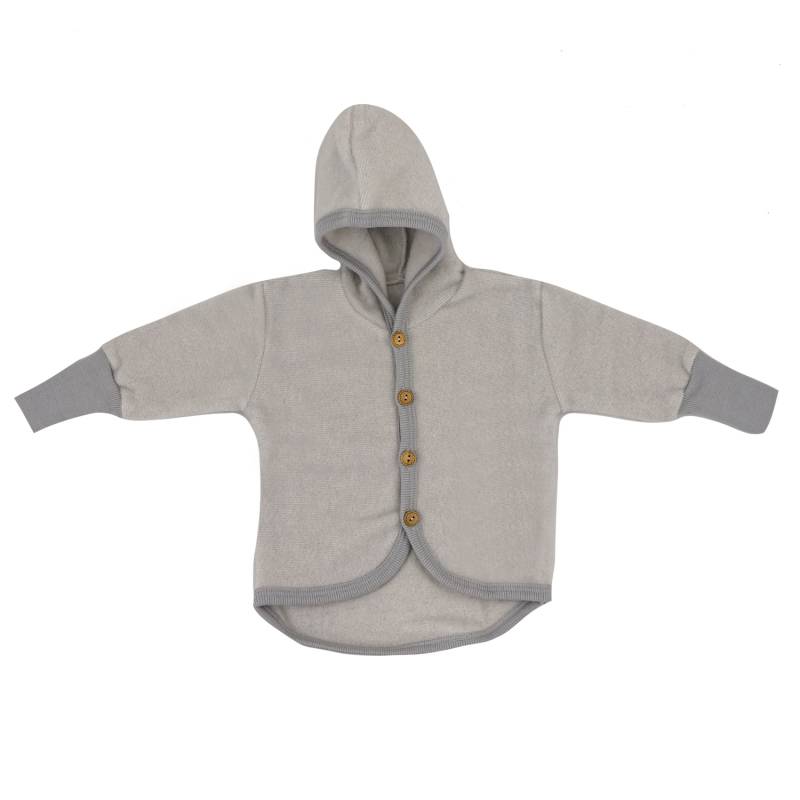 Cosilana Baby-Jacke mit Kapuze aus Woll-/Baumwollfleece - 74 / 80 140 Grau von Cosilana