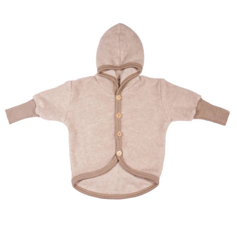 Cosilana Baby-Jacke mit Kapuze aus Woll-/Baumwollfleece - 86 / 92 100 Beige von Cosilana