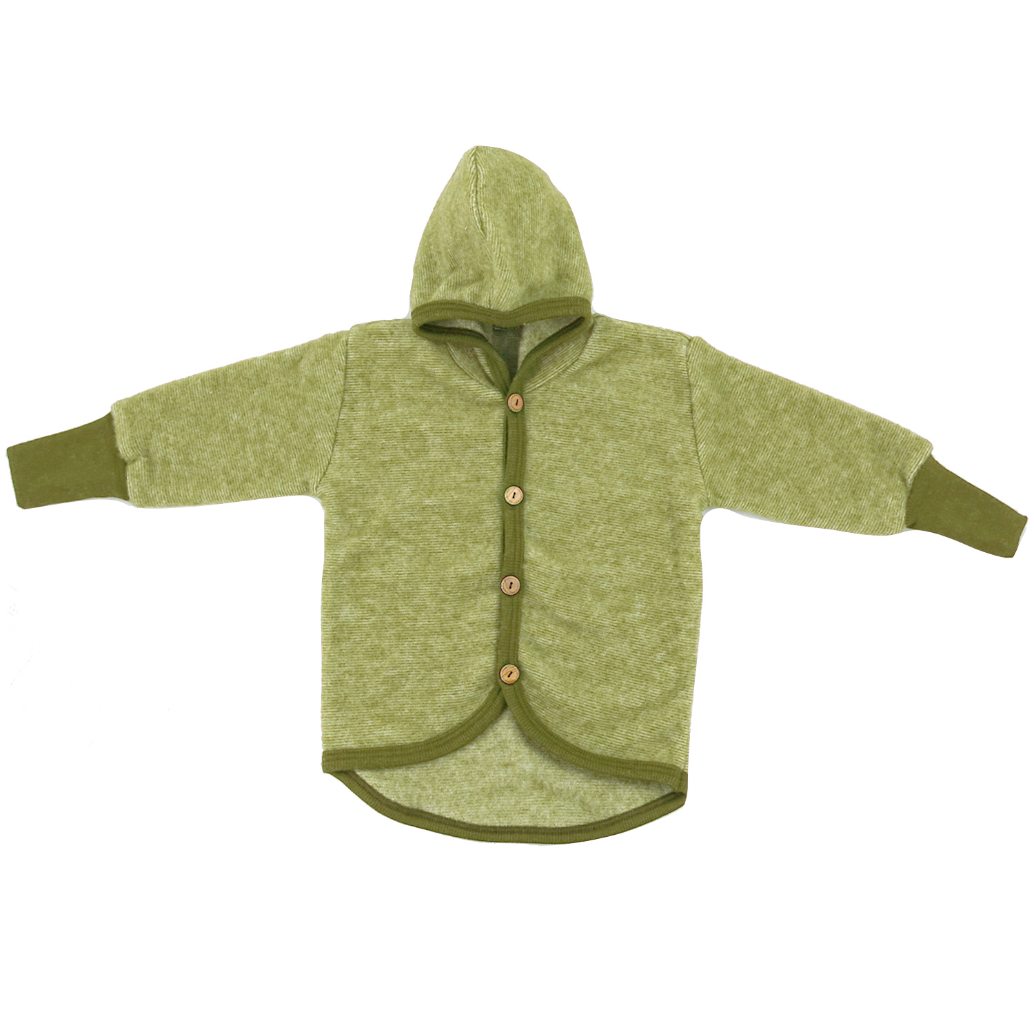 Cosilana Baby-Jacke mit Kapuze aus Woll-/Baumwollfleece - 86 / 92 111 Grün von Cosilana