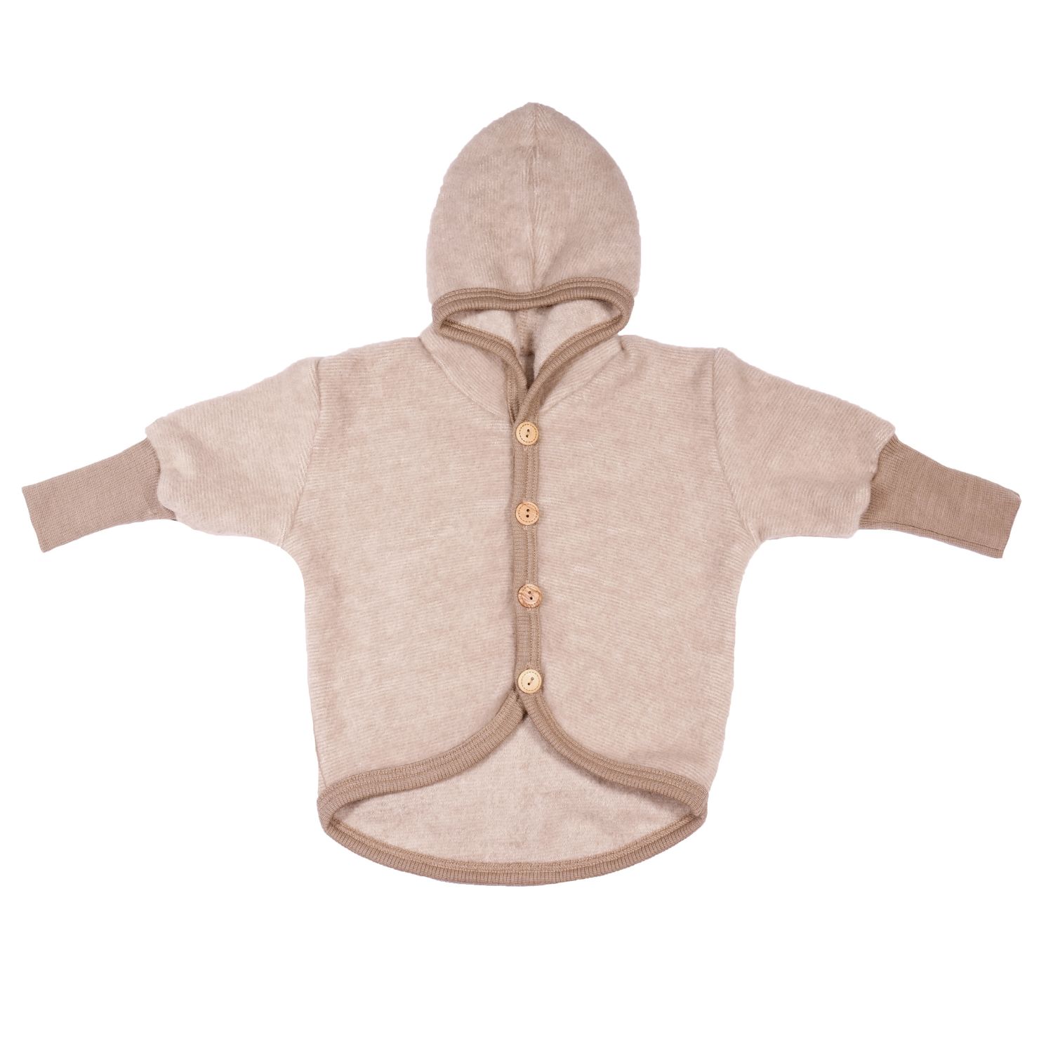 Cosilana Baby-Jacke mit Kapuze aus Woll-/Baumwollfleece - 98 / 104 100 Beige von Cosilana