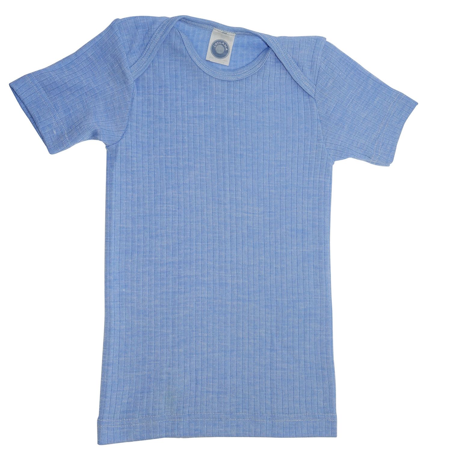 Cosilana Baby-Schlupfhemd (Kurzarm) aus Baumwolle/Wolle/Seide - 98 / 104 06 Hellblau von Cosilana