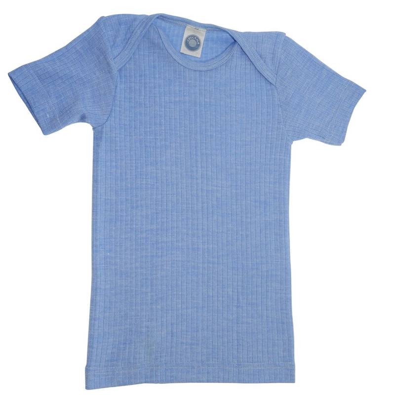 Cosilana Baby-Schlupfhemd (Kurzarm) aus Baumwolle/Wolle/Seide - 06 Hellblau 98 / 104 von Cosilana