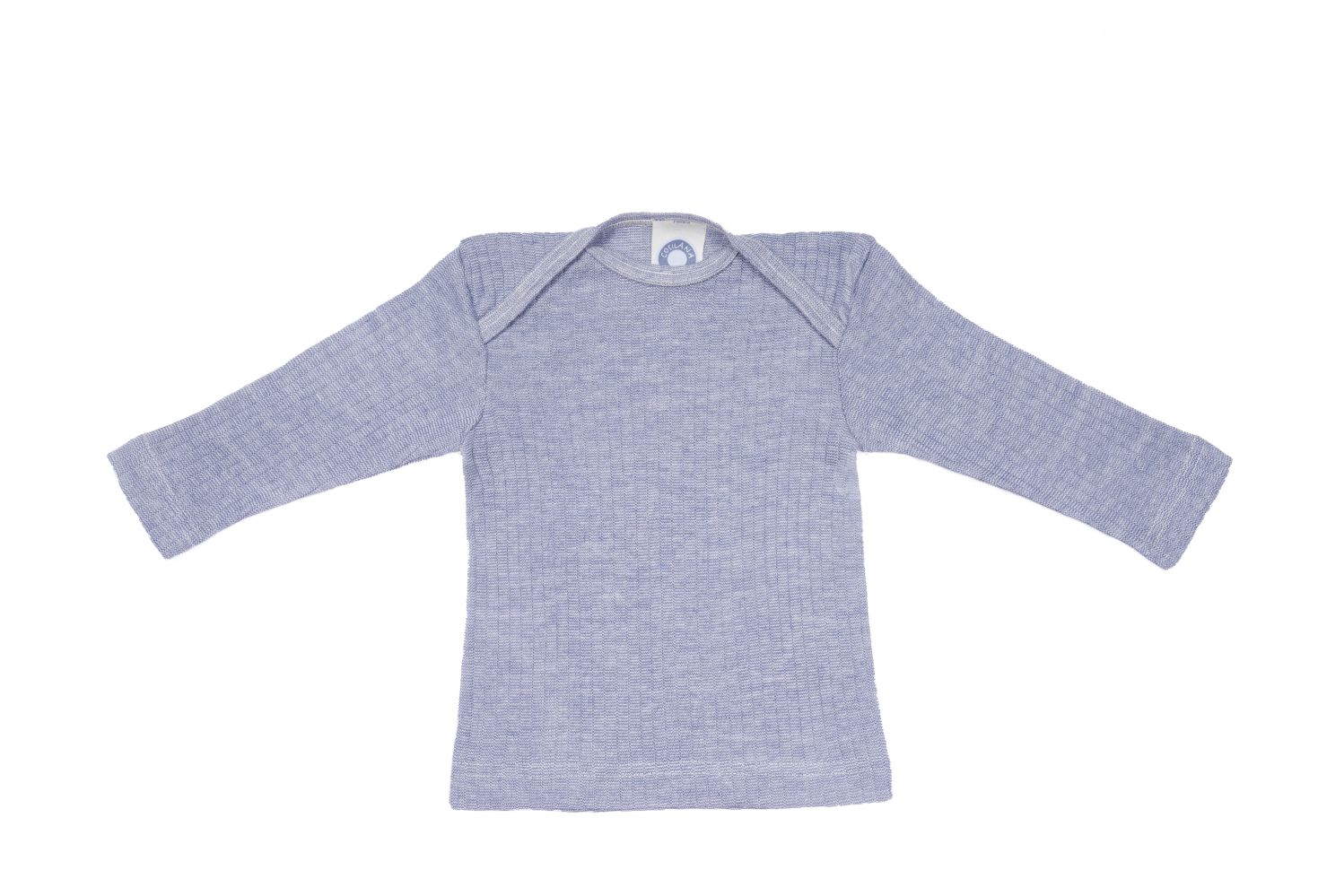 Cosilana Baby Schlupfhemd (Langarm) aus Baumwolle Wolle Seide - 74 / 80 08 Blau von Cosilana
