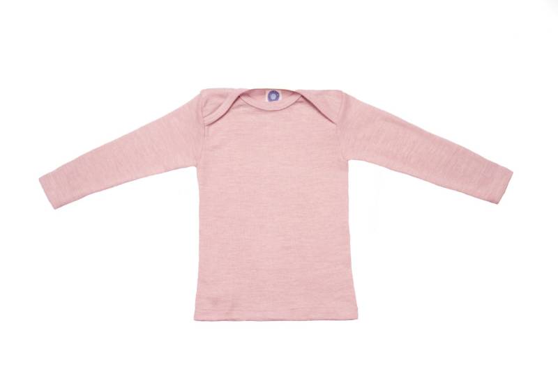 Cosilana Baby-Schlupfhemd (Langarm) aus Wolle/Seide - 262 Rosé Melange 86 / 92 von Cosilana