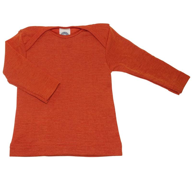 Cosilana Baby-Schlupfhemd (Langarm) aus Wolle/Seide - 29 Orange 86 / 92 von Cosilana