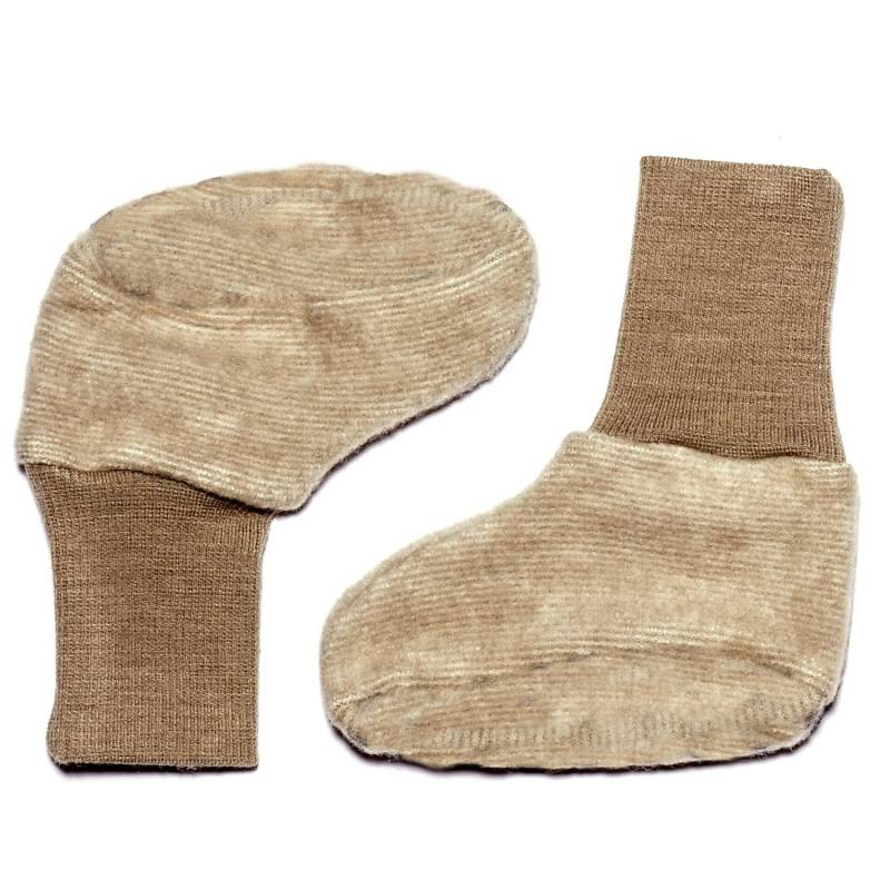 Cosilana Baby-Schuhe aus Woll-/Baumwollfleece - 50 / 56 100 Beige von Cosilana