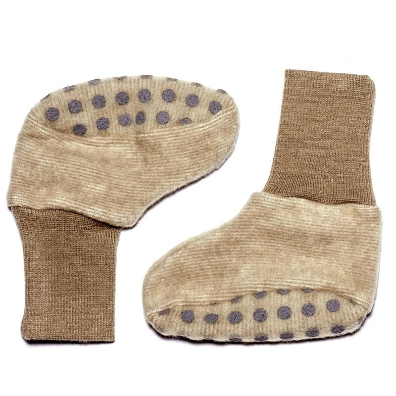 Cosilana Baby-Schuhe aus Woll-/Baumwollfleece - 74 / 80 100 Beige von Cosilana