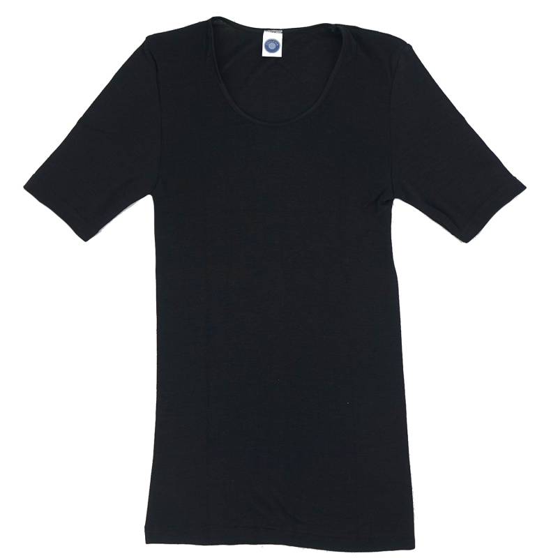 Cosilana Damen-Unterhemd (Kurzarm) aus Wolle/Seide - 40 / 42 50 Schwarz von Cosilana