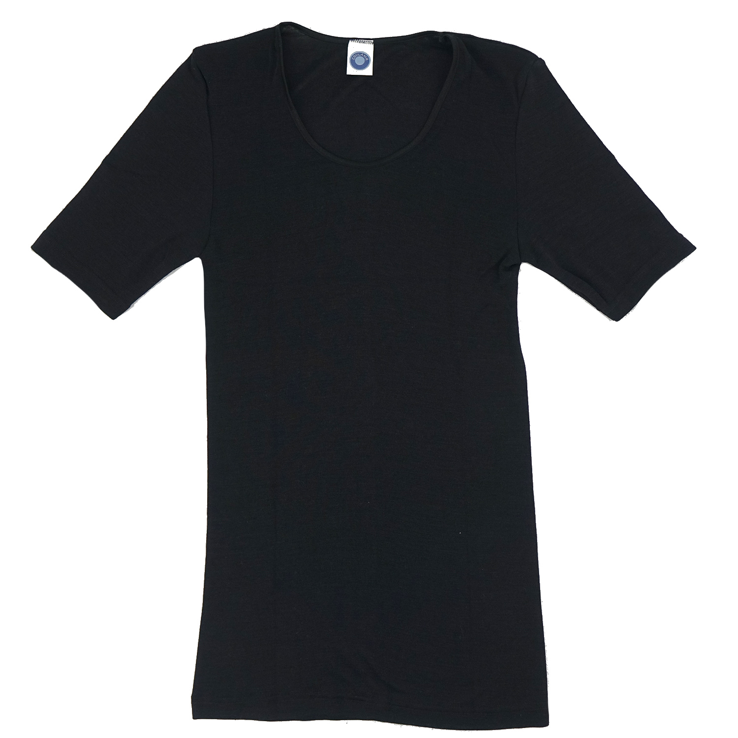 Cosilana Damen-Unterhemd (Kurzarm) aus Wolle/Seide - 40 / 42 50 Schwarz von Cosilana