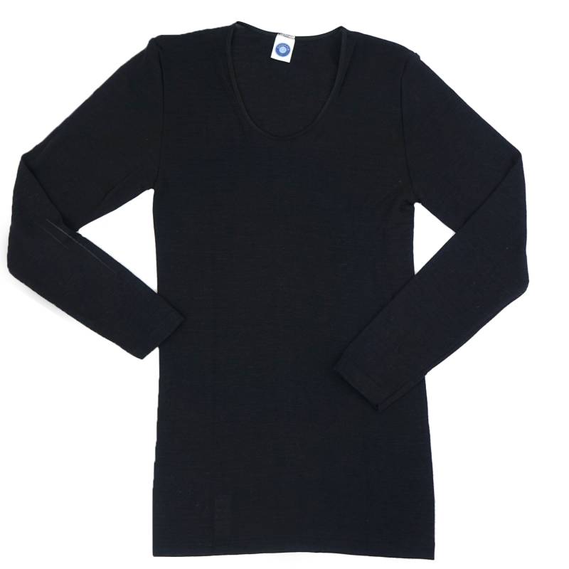 Cosilana Damen-Unterhemd (Langarm) aus Wolle/Seide - 48 / 50 50 Schwarz von Cosilana