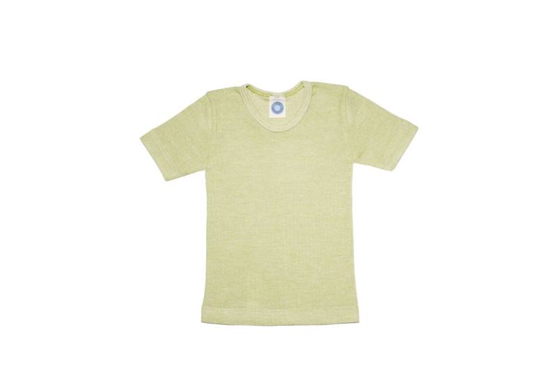 Cosilana Kinder-Unterhemd (Kurzarm) aus Baumwolle/Wolle/Seide - 116 21 Grün von Cosilana