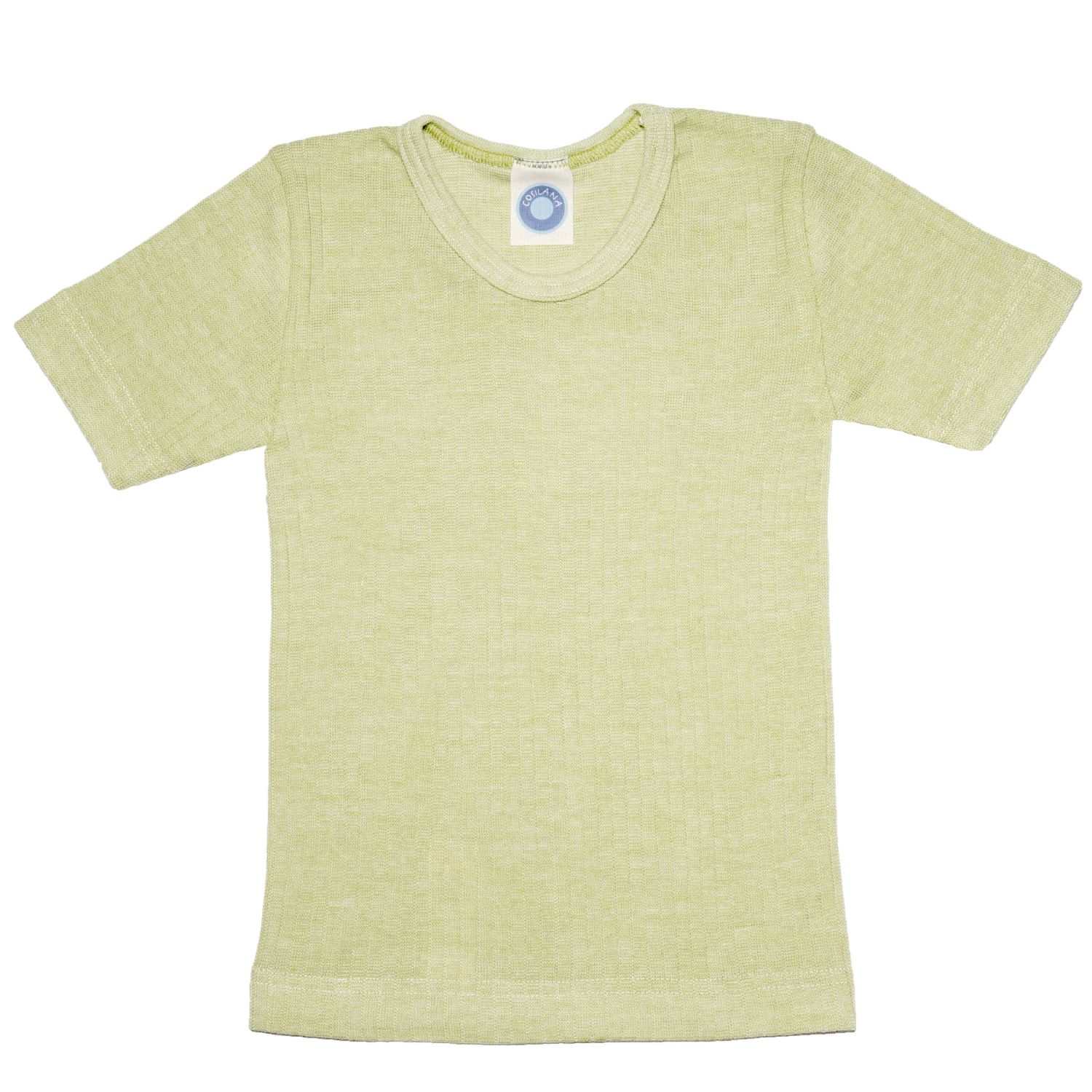 Cosilana Kinder-Unterhemd (Kurzarm) aus Baumwolle/Wolle/Seide - 152 21 Grün von Cosilana