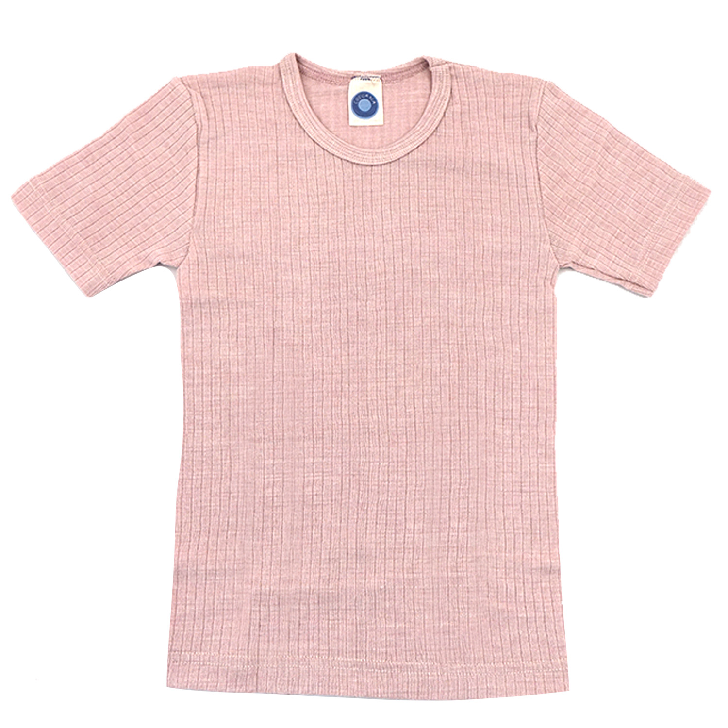 Cosilana Kinder-Unterhemd (Kurzarm) aus Baumwolle/Wolle/Seide - 128 62 Altrosa von Cosilana