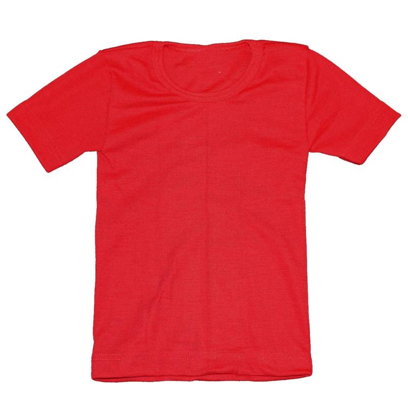 Cosilana Kinder-Unterhemd (Kurzarm) aus Wolle/Seide - 04 Rot 104 von Cosilana
