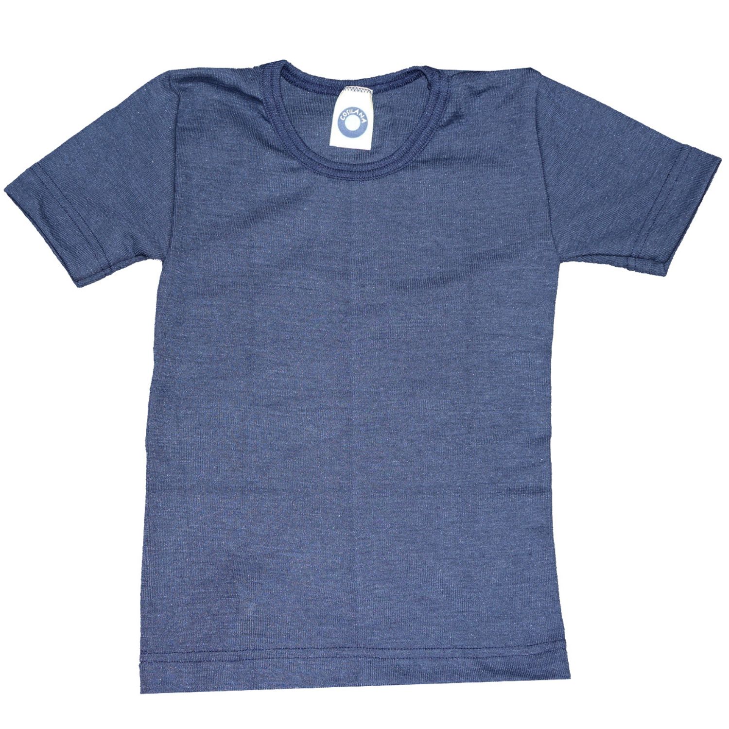 Cosilana Kinder-Unterhemd (Kurzarm) aus Wolle/Seide - 152 08 Blau von Cosilana