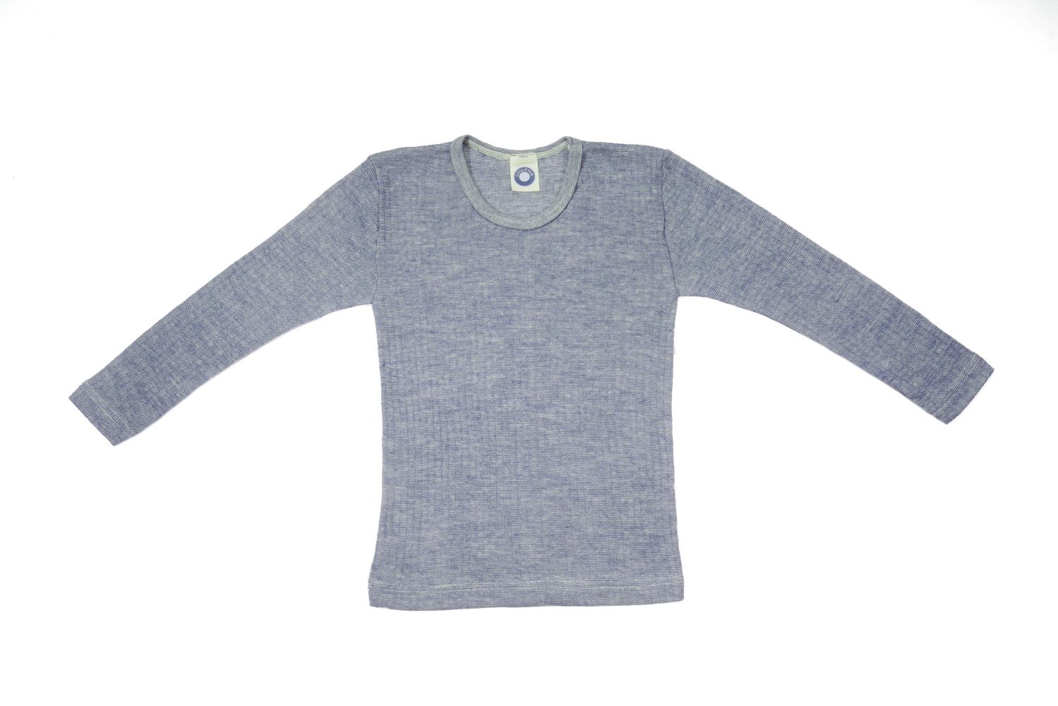 Cosilana Kinder-Unterhemd (Langarm) aus Baumwolle/Wolle/Seide - 104 08 Blau von Cosilana