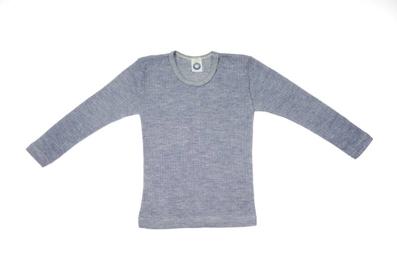 Cosilana Kinder-Unterhemd (Langarm) aus Baumwolle/Wolle/Seide - 08 Blau 104 von Cosilana