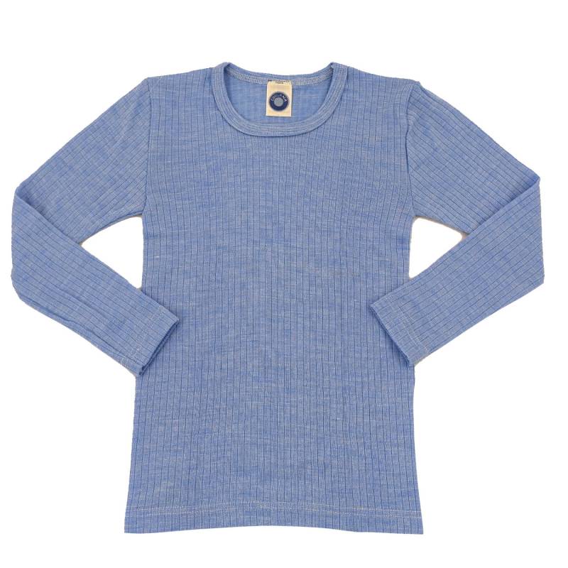 Cosilana Kinder-Unterhemd (Langarm) aus Baumwolle/Wolle/Seide - 128 06 Hellblau von Cosilana