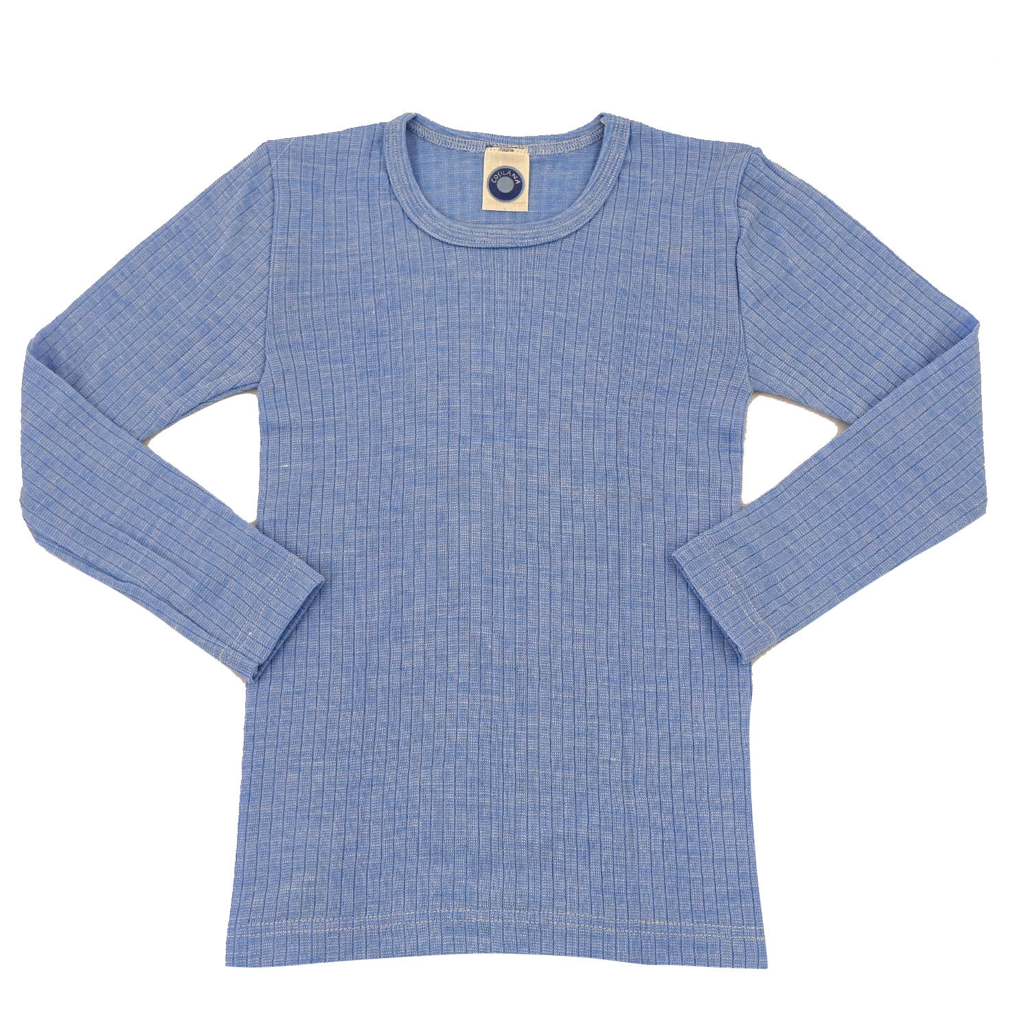 Cosilana Kinder-Unterhemd (Langarm) aus Baumwolle/Wolle/Seide - 128 06 Hellblau von Cosilana