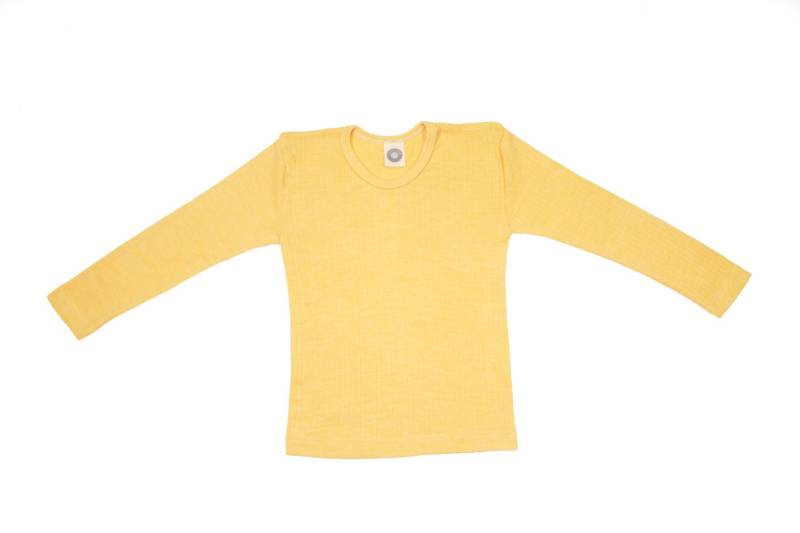 Cosilana Kinder-Unterhemd (Langarm) aus Baumwolle/Wolle/Seide - 22 Gelb 128 von Cosilana