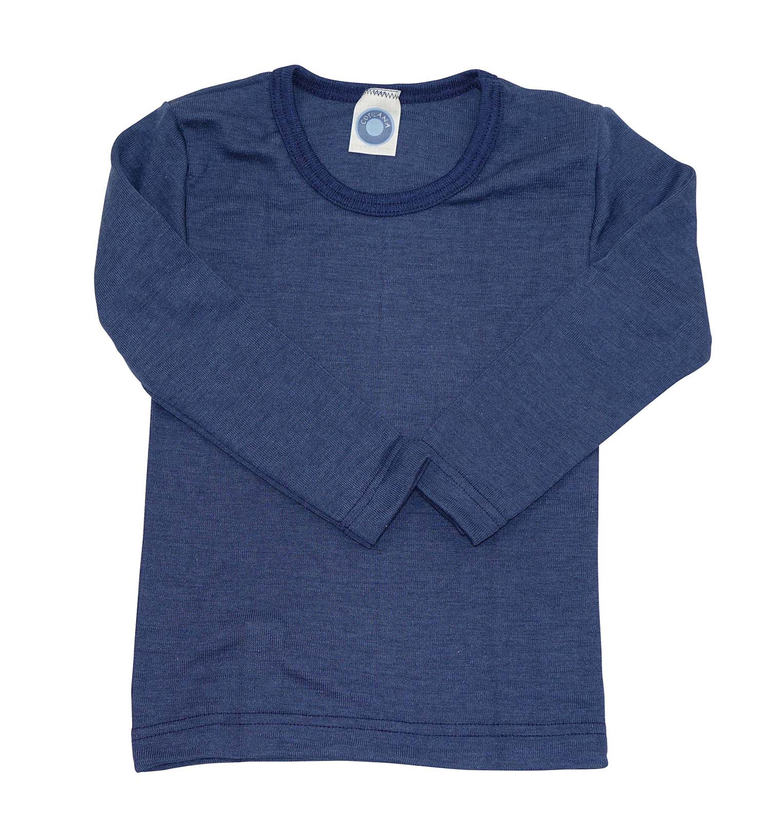 Cosilana Kinder-Unterhemd (Langarm) aus Wolle/Seide - 08 Blau 140 von Cosilana