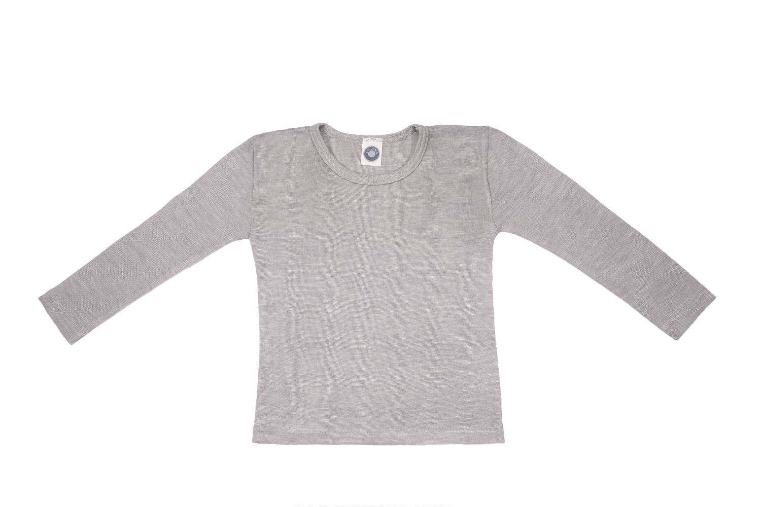 Cosilana Kinder-Unterhemd (Langarm) aus Wolle/Seide - 240 Hellgrau Melange 128 von Cosilana
