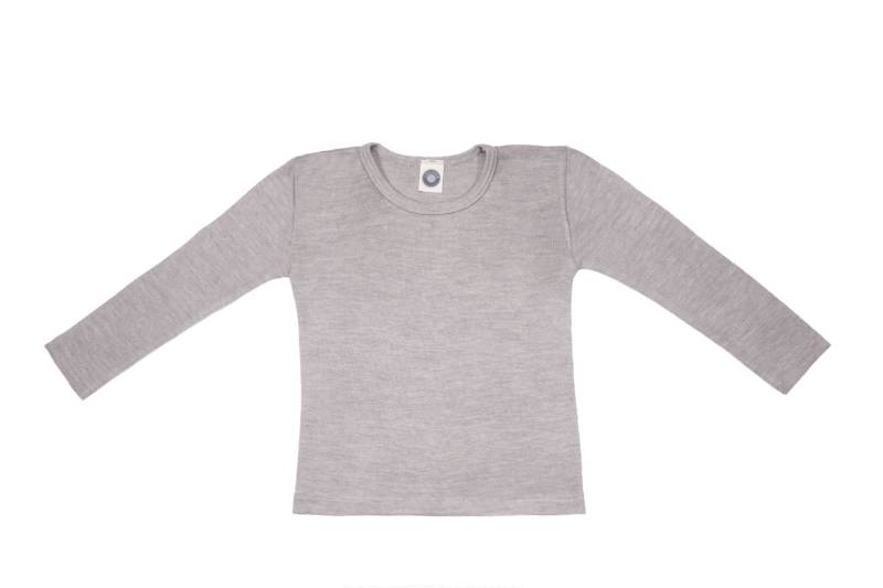 Cosilana Kinder-Unterhemd (Langarm) aus Wolle/Seide - 240 Hellgrau Melange 128 von Cosilana