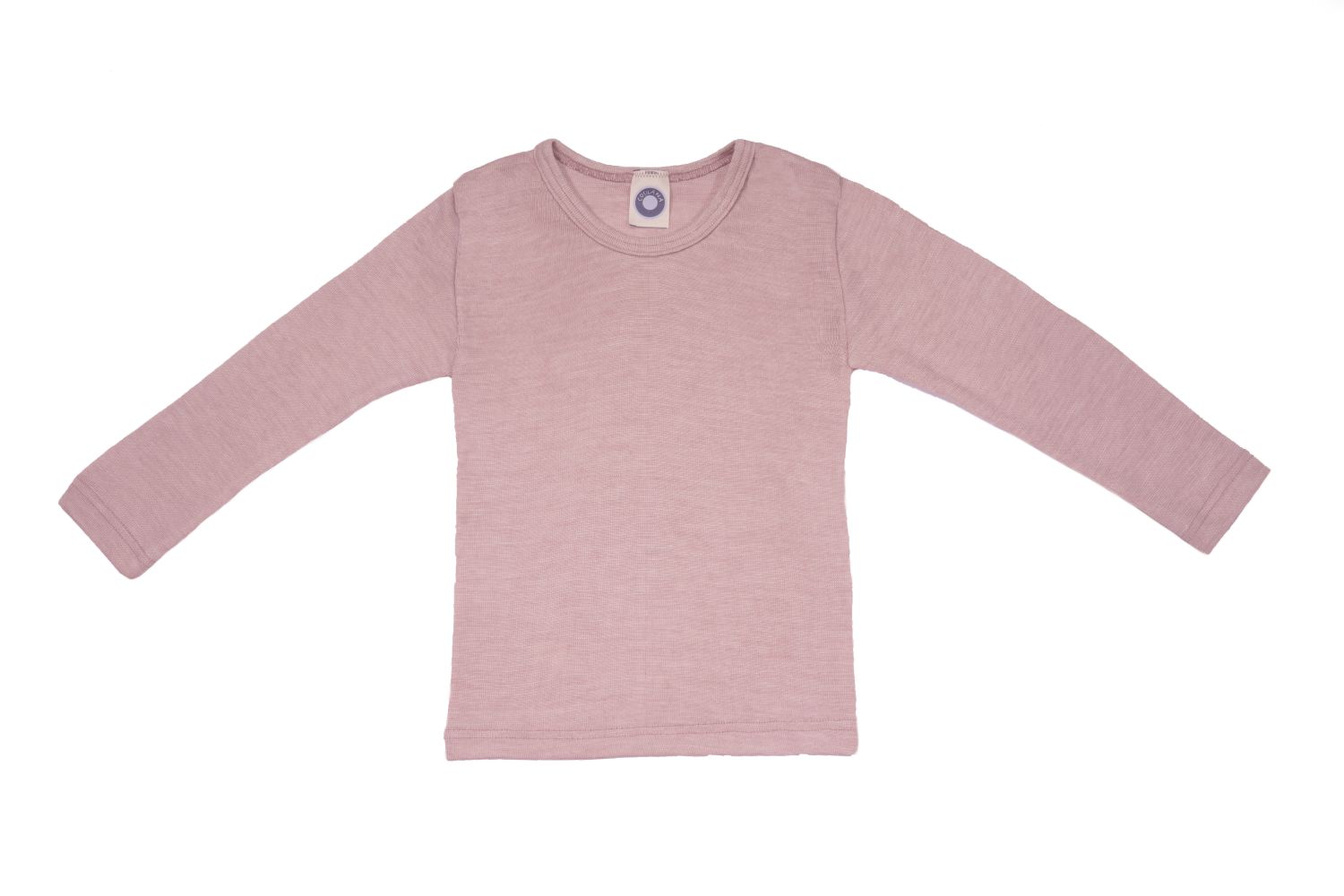 Cosilana Kinder-Unterhemd (Langarm) aus Wolle/Seide - 92 262 Rosé Melange von Cosilana